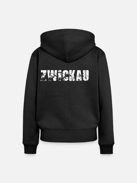 Zwickau - Frauen Premium Bio Zip Hoodie - Schwarz