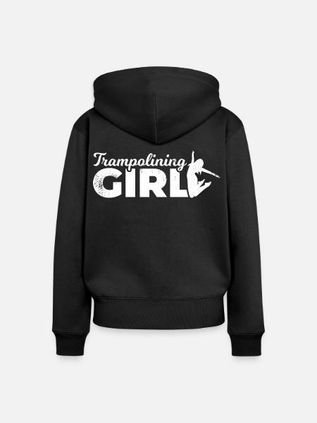 Trampolinspringerin - Frauen Premium Bio Zip Hoodie - Schwarz