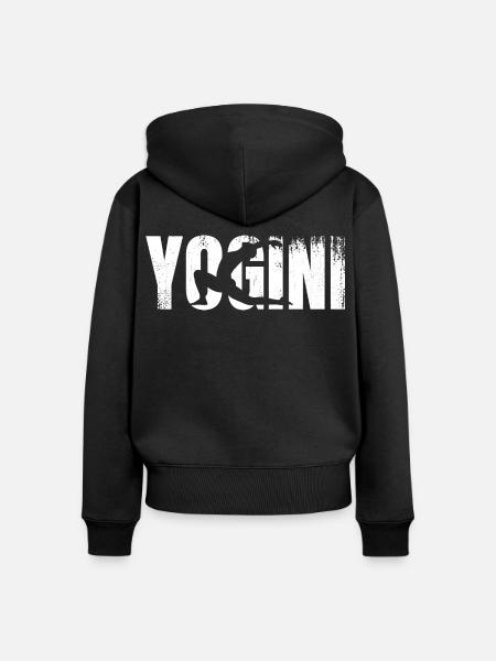 Yogini - Frauen Premium Bio Zip Hoodie - Schwarz