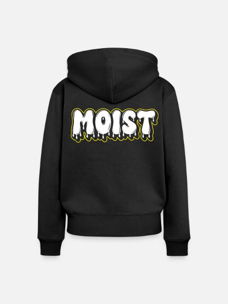 Moist Fat Font Wortzeichen - Frauen Premium Bio Zip Hoodie - Schwarz