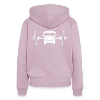 Bus Heart Line - Women's Premium Organic Zip Hoodie - dusky pink - Back - Julia (174cm)