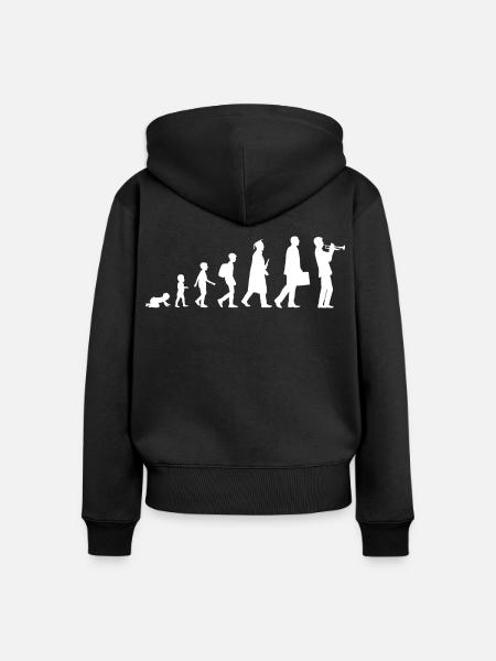 Entwicklung eines Trompeters - Frauen Premium Bio Zip Hoodie - Schwarz