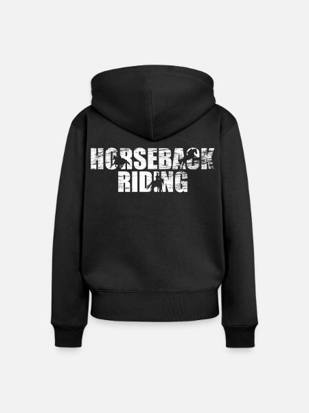 Horseback Riding - Frauen Premium Bio Zip Hoodie - Schwarz
