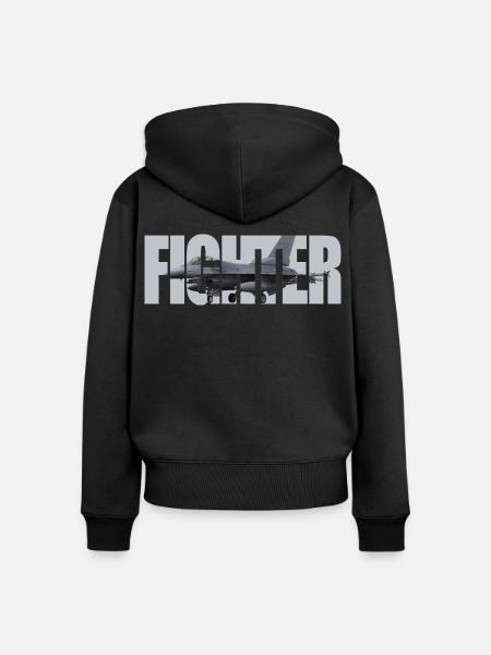 Fighter F-16 - Frauen Premium Bio Zip Hoodie - Schwarz