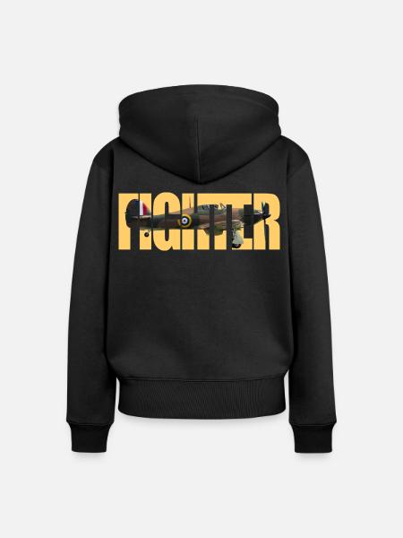 Fighter Hurricane - Frauen Premium Bio Zip Hoodie - Schwarz