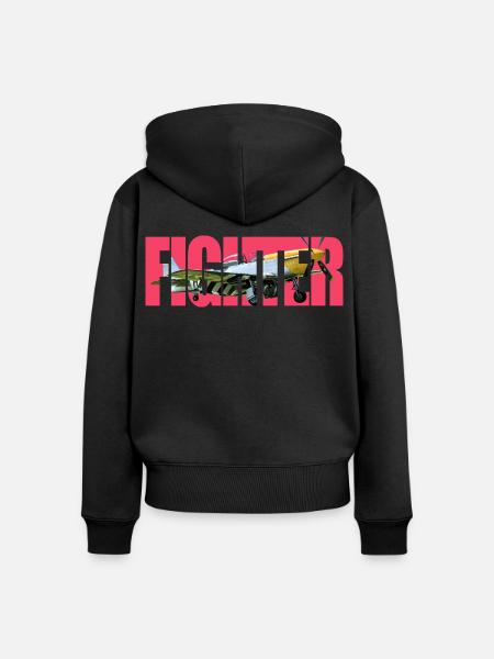 Fighter P-51 - Frauen Premium Bio Zip Hoodie - Schwarz