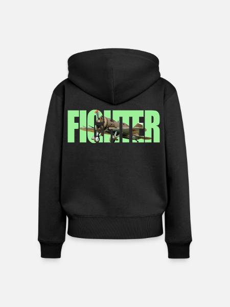 Fighter I-16 - Frauen Premium Bio Zip Hoodie - Schwarz