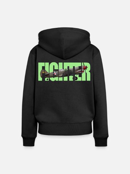 Fighter P-40 Warhawk - Frauen Premium Bio Zip Hoodie - Schwarz