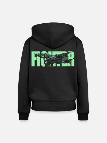 Fighter Su-25 - Frauen Premium Bio Zip Hoodie - Schwarz