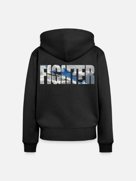 Fighter Su-57 - Frauen Premium Bio Zip Hoodie - Schwarz