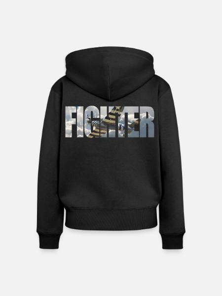 Fighter P-47 Thunderbolt - Frauen Premium Bio Zip Hoodie - Schwarz