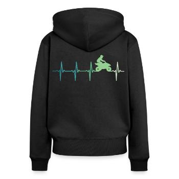 quad battement de coeur atv - Sweat à capuche zippé Premium bio Femme - noir - Dos - Julia (174cm)