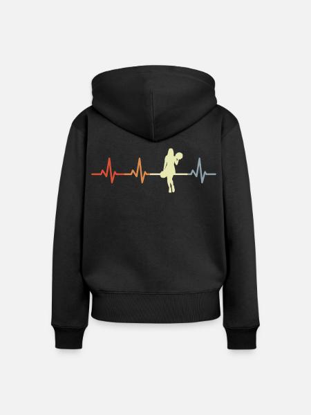 Cheerleaderin Kardiogramm - Frauen Premium Bio Zip Hoodie - Schwarz