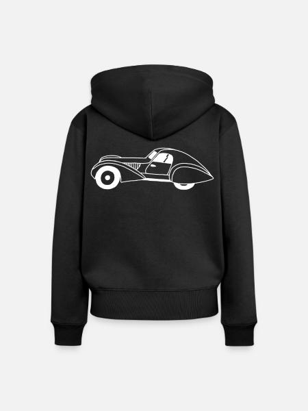 Weißes Auto und Wassertropfen - Frauen Premium Bio Zip Hoodie - Schwarz