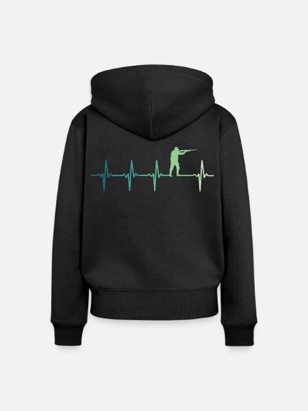 Jagd Herzschlagjäger - Frauen Premium Bio Zip Hoodie - Schwarz