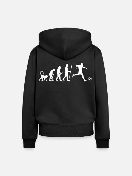 Fußball Evolution - Frauen Premium Bio Zip Hoodie - Schwarz