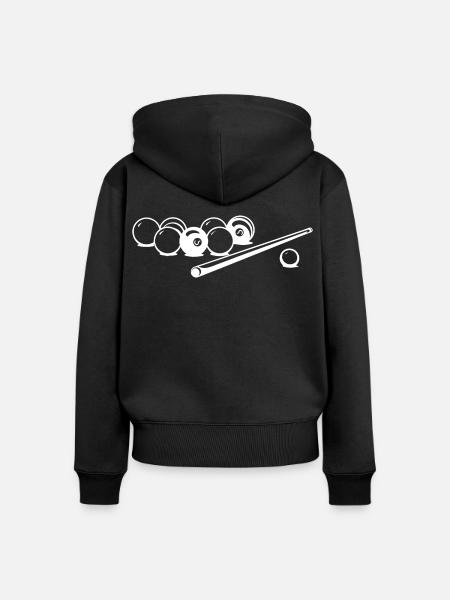 Billardkugeln Zeichnung - Frauen Premium Bio Zip Hoodie - Schwarz