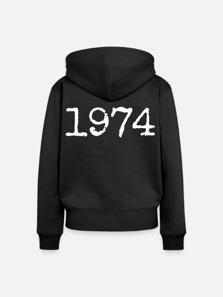 Legendär seit 1974 - Frauen Premium Bio Zip Hoodie - Schwarz