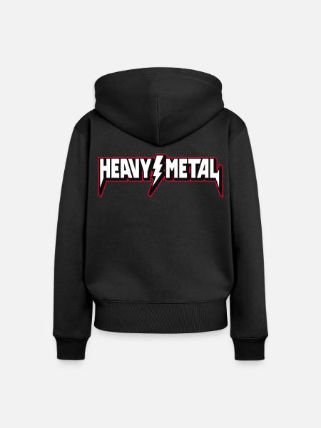 Heavy Metal 3D-Logo - Frauen Premium Bio Zip Hoodie - Schwarz