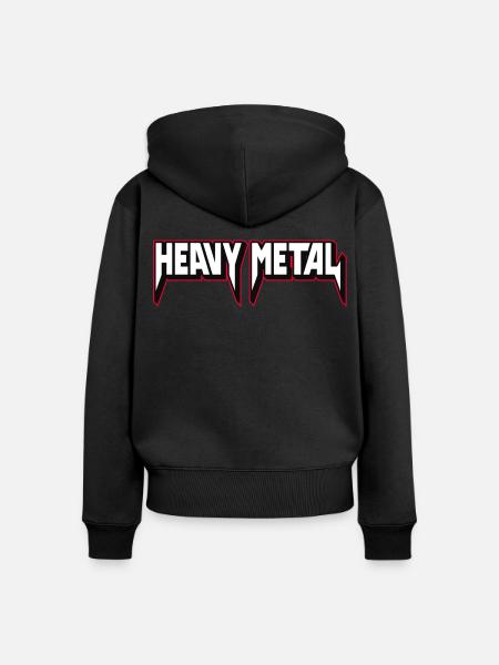Heavy Metal 3D-Logo - Frauen Premium Bio Zip Hoodie - Schwarz