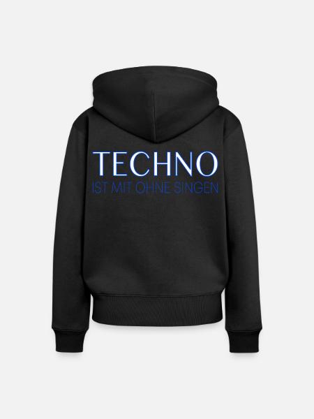 Techno ist mit ohne singen - Frauen Premium Bio Zip Hoodie - Schwarz