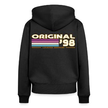 1998 - Women's Premium Organic Zip Hoodie - black - Back - Julia (174cm)