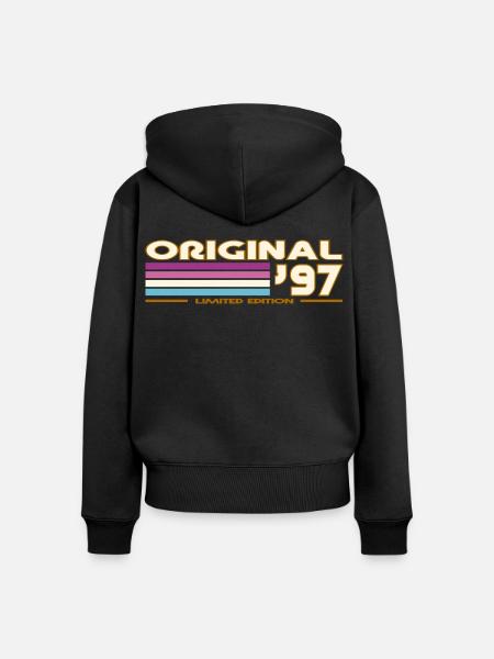 1997 - Frauen Premium Bio Zip Hoodie - Schwarz