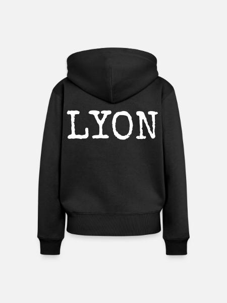 Lyon - Frauen Premium Bio Zip Hoodie - Schwarz