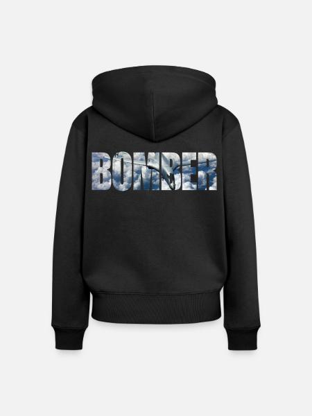 Bomber B-1B Lancer - Frauen Premium Bio Zip Hoodie - Schwarz