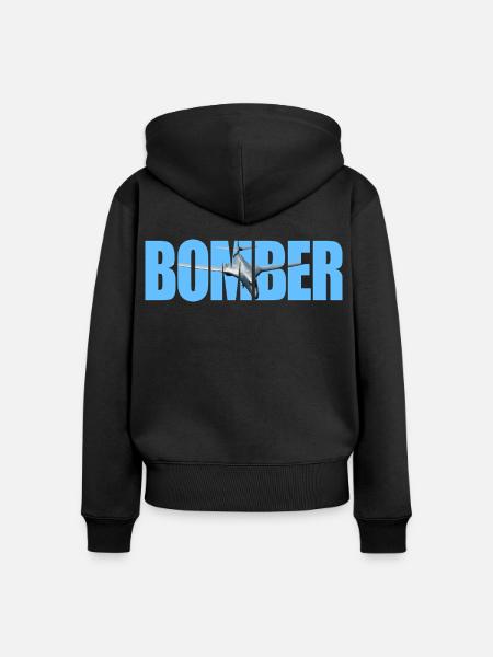 Bomber B-1B Lancer - Frauen Premium Bio Zip Hoodie - Schwarz