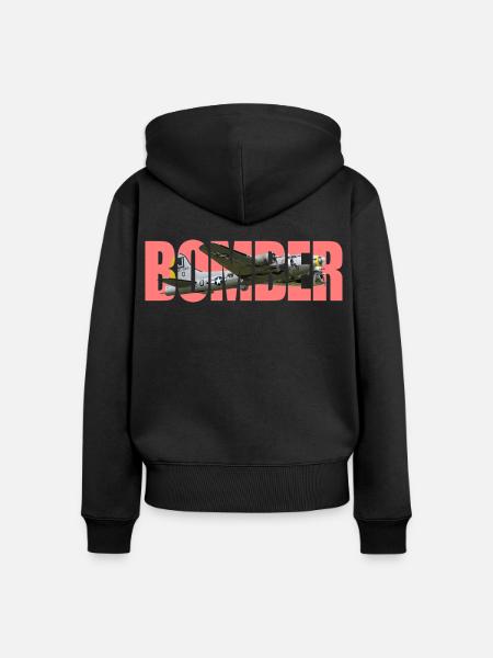 Bomber B-17 Flying Fortress - Frauen Premium Bio Zip Hoodie - Schwarz