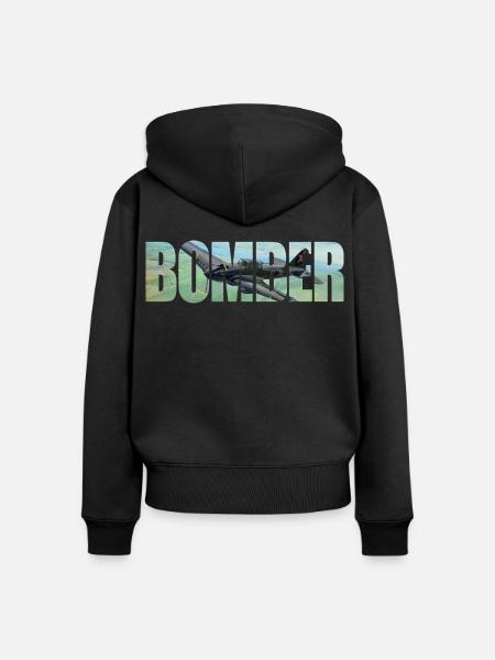 Bomber IL-2 - Frauen Premium Bio Zip Hoodie - Schwarz