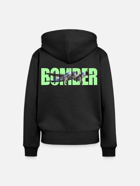 Bomber DH.98 Mosquito - Frauen Premium Bio Zip Hoodie - Schwarz