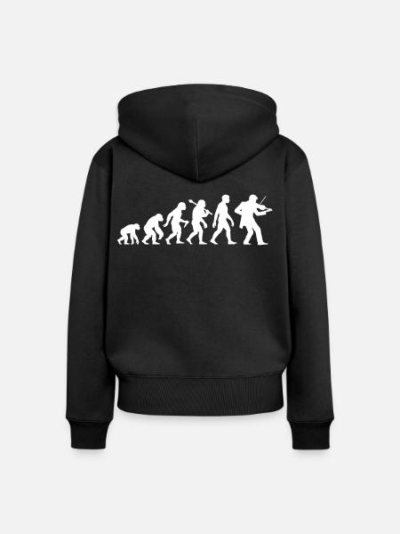 Geiger Evolution Violinist Violine Geige Spielen - Frauen Premium Bio Zip Hoodie - Schwarz