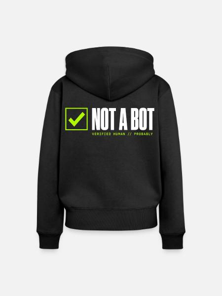 Kein Bot - Frauen Premium Bio Zip Hoodie - Schwarz