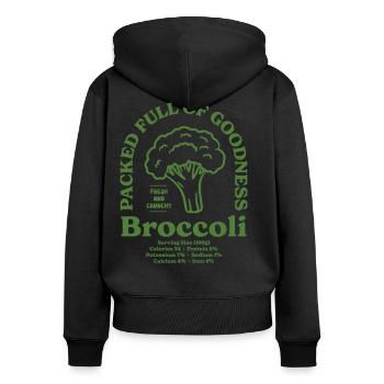 Broccoli Nutritional - Women's Premium Organic Zip Hoodie - black - Back - Julia (174cm)