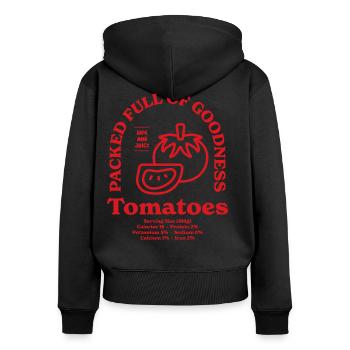 Tomaten Nährwert - Frauen Premium Bio Zip Hoodie - Schwarz - Hinten - Julia (174cm)
