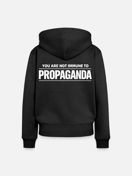 Propaganda Zitat - Frauen Premium Bio Zip Hoodie - Schwarz
