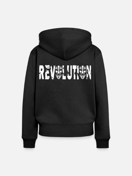 Anonyme Revolution - Frauen Premium Bio Zip Hoodie - Schwarz
