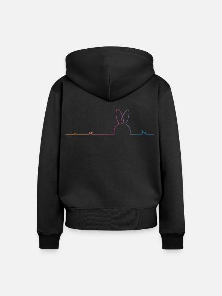 Osterhase Ostern - Frauen Premium Bio Zip Hoodie - Schwarz