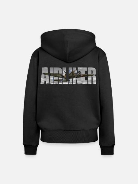 Airliner Beechcraft - Frauen Premium Bio Zip Hoodie - Schwarz