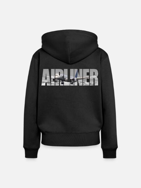 Airliner B 787 - Frauen Premium Bio Zip Hoodie - Schwarz
