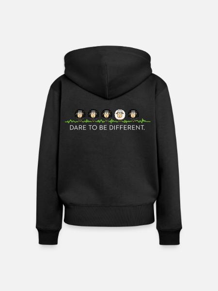 Be Different – Schwarzes Schaf - Frauen Premium Bio Zip Hoodie - Schwarz
