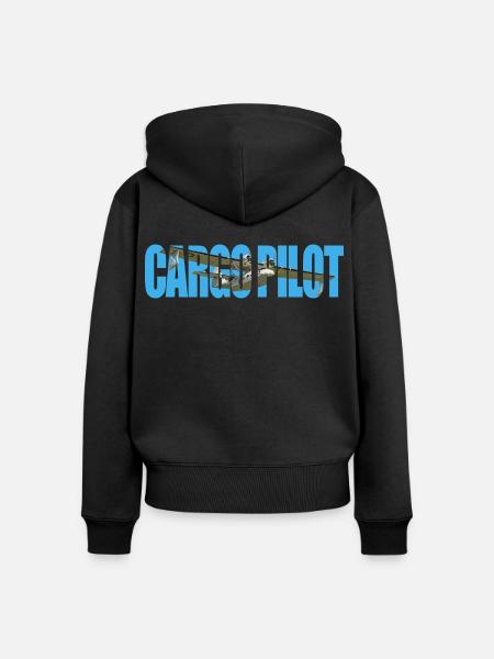 Cargo pilot PBY Catalina - Frauen Premium Bio Zip Hoodie - Schwarz
