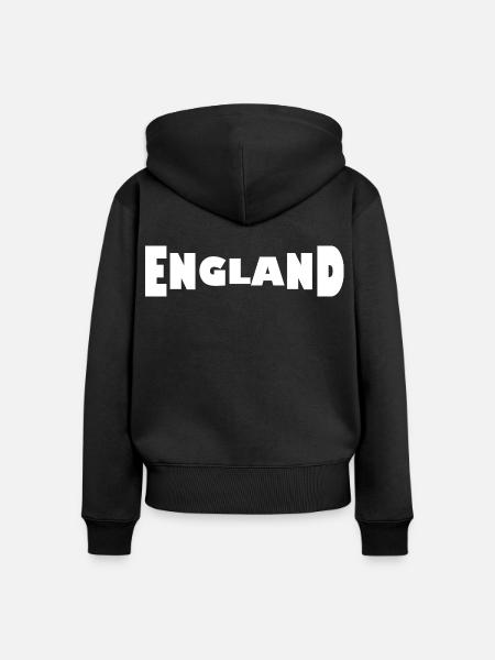 England - Frauen Premium Bio Zip Hoodie - Schwarz