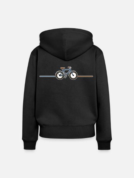 Retro Fahrrad  - Frauen Premium Bio Zip Hoodie - Schwarz