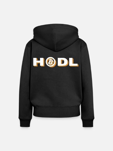 Bitcoin - Hodl - Frauen Premium Bio Zip Hoodie - Schwarz