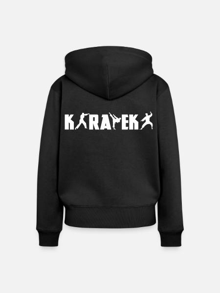 Lustige Karateka - Frauen Premium Bio Zip Hoodie - Schwarz