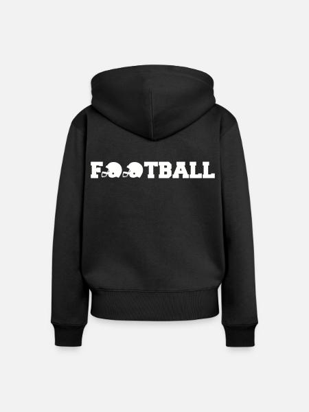 football - Frauen Premium Bio Zip Hoodie - Schwarz