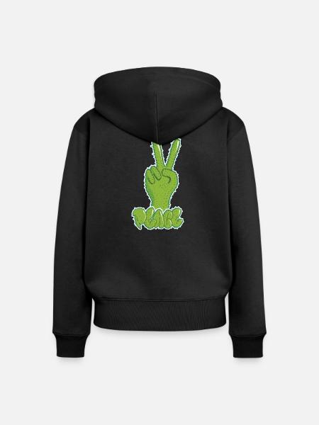 Graffiti Peace - Frauen Premium Bio Zip Hoodie - Schwarz